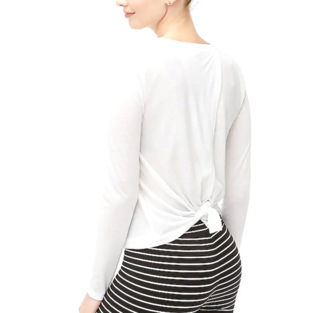 NWT J.Crew Long Sleeve Athleisure Tie-Back Tee